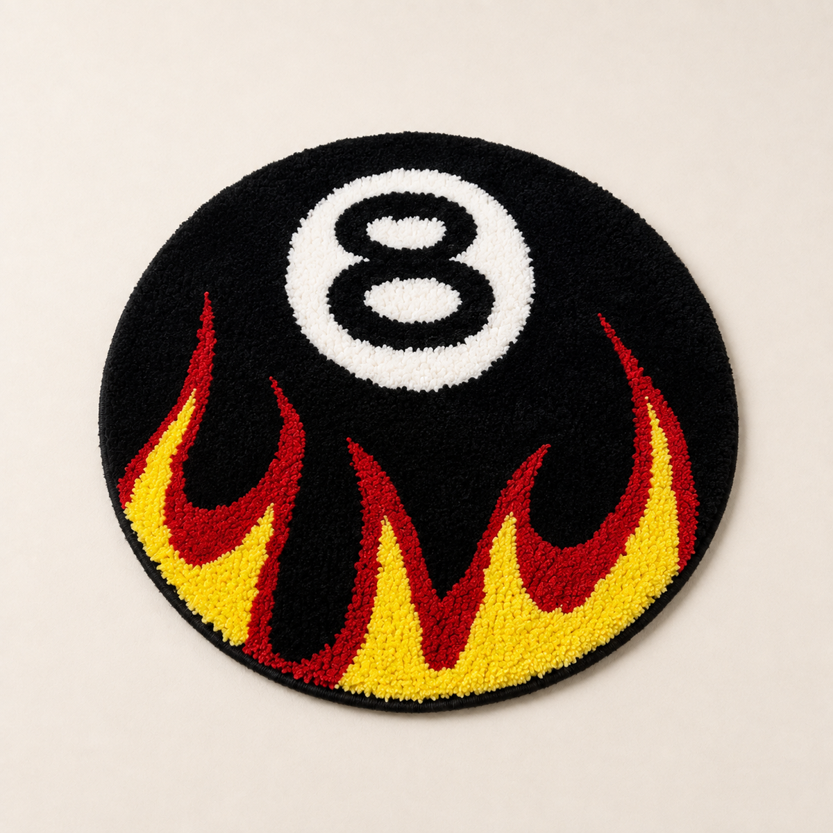 Flaming 8-Ball Mat